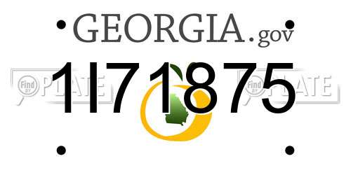 1I71875 Georgia License Plate