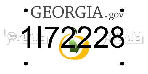 1I72228 Georgia License Plate