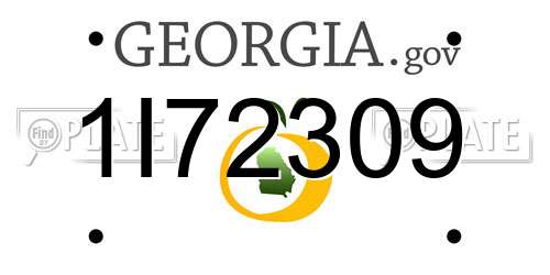 1I72309 Georgia License Plate