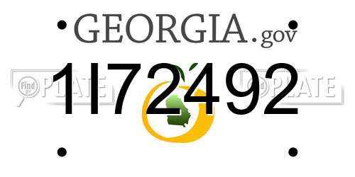 1I72492 Georgia License Plate