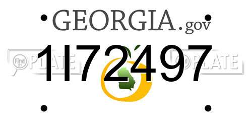 1I72497 Georgia License Plate