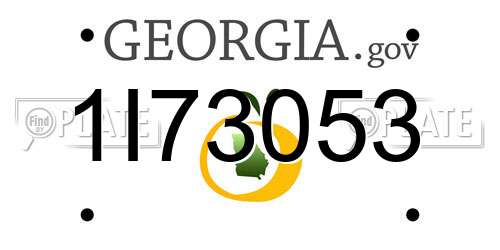 1I73053 Georgia License Plate