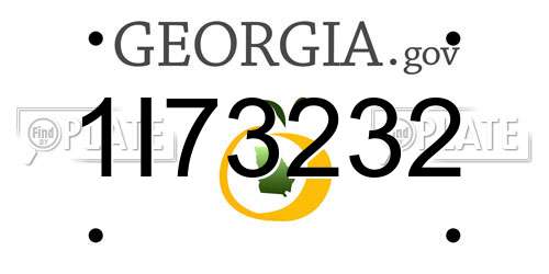 1I73232 Georgia License Plate