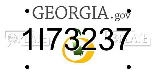 1I73237 Georgia License Plate