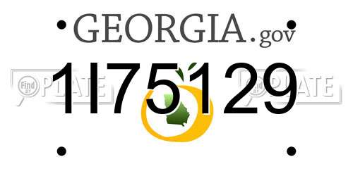 1I75129 Georgia License Plate