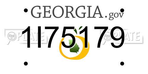 1I75179 Georgia License Plate