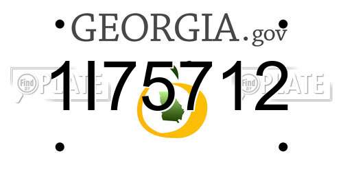 1I75712 Georgia License Plate