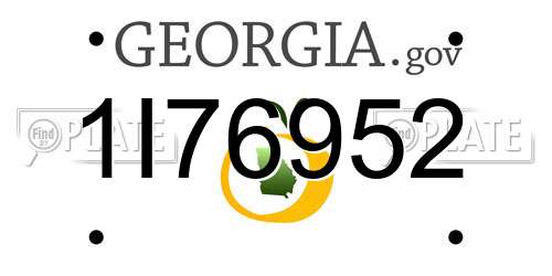 1I76952 Georgia License Plate