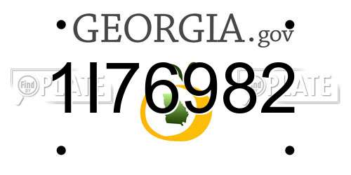 1I76982 Georgia License Plate