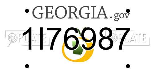 1I76987 Georgia License Plate