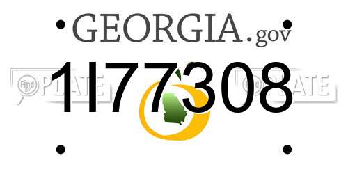 1I77308 Georgia License Plate