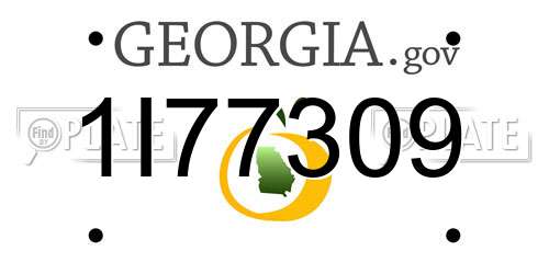 1I77309 Georgia License Plate