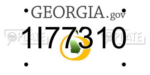1I77310 Georgia License Plate