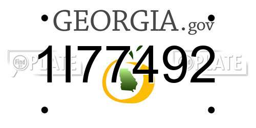 1I77492 Georgia License Plate