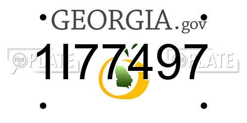 1I77497 Georgia License Plate