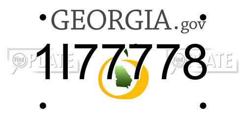 1I77778 Georgia License Plate
