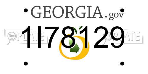 1I78129 Georgia License Plate