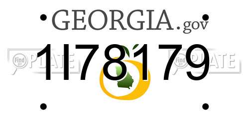 1I78179 Georgia License Plate