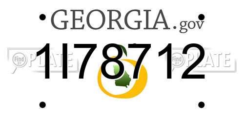 1I78712 Georgia License Plate