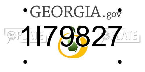 1I79827 Georgia License Plate