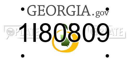 1I80809 Georgia License Plate