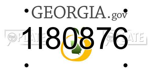 1I80876 Georgia License Plate