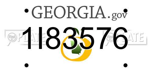 1I83576 Georgia License Plate