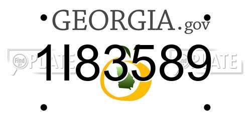 1I83589 Georgia License Plate