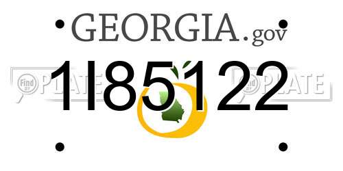 1I85122 Georgia License Plate