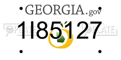 1I85127 Georgia License Plate