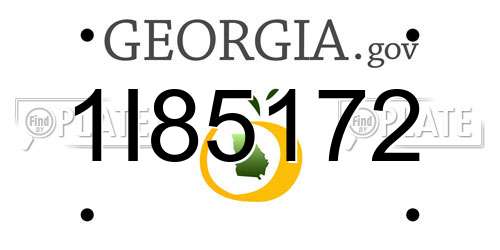 1I85172 Georgia License Plate