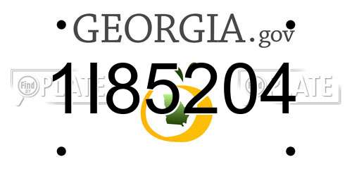 1I85204 Georgia License Plate