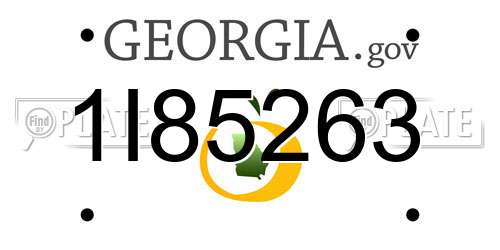 1I85263 Georgia License Plate