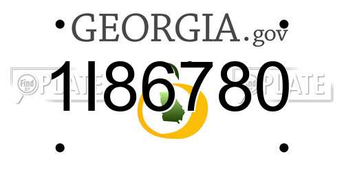 1I86780 Georgia License Plate