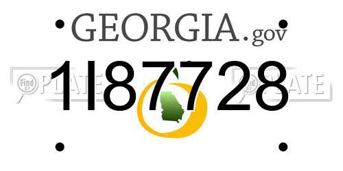 1I87728 Georgia License Plate