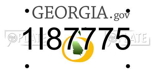 1I87775 Georgia License Plate