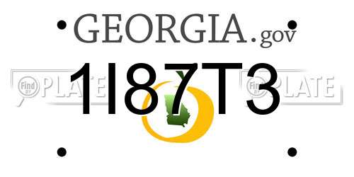 1I87T3 Georgia License Plate