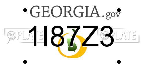 1I87Z3 Georgia License Plate