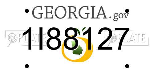 1I88127 Georgia License Plate