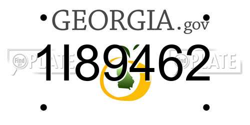 1I89462 Georgia License Plate