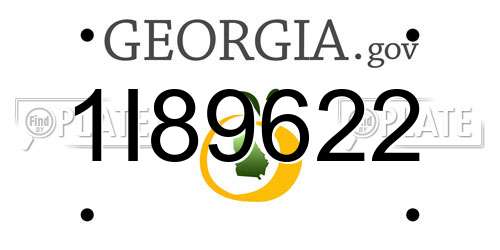 1I89622 Georgia License Plate