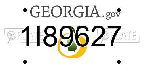 1I89627 Georgia License Plate