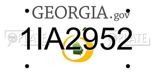 1IA2952 Georgia License Plate