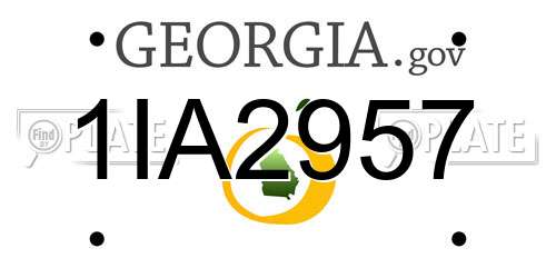 1IA2957 Georgia License Plate