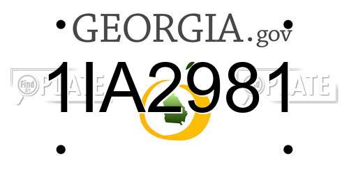 1IA2981 Georgia License Plate