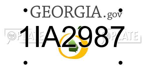 1IA2987 Georgia License Plate