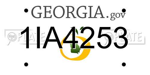 1IA4253 Georgia License Plate