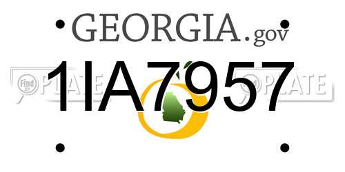 1IA7957 Georgia License Plate