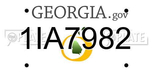 1IA7982 Georgia License Plate