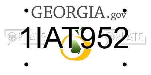 1IAT952 Georgia License Plate